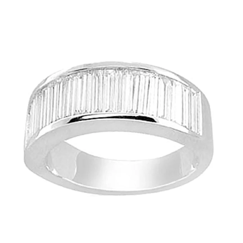 Men’s Gold Signet Ring-Signature EcoLove 1-7/8 CTW Diamond Anniversary Ring in 14KT White Gold