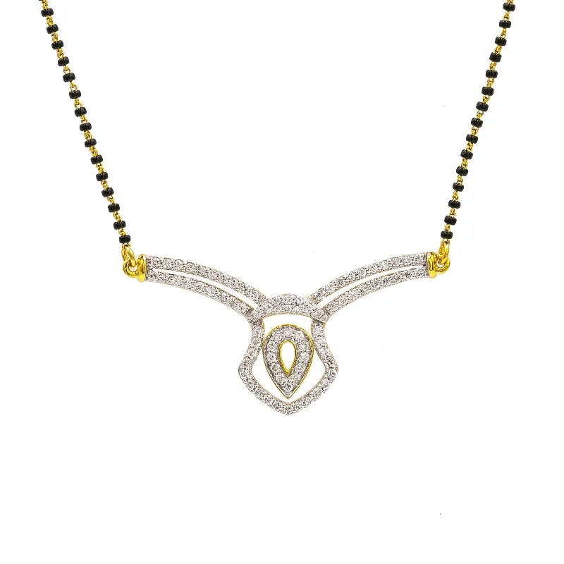 Personalized Infinity Necklace-18K Yellow Gold Diamond Mangalsutra Necklace W/ 0.84ct VS-SI Diamonds