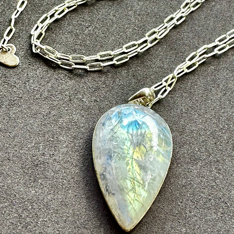 Unique Chain Necklace for Women-Gem Drop 💎 Moonstone Necklace #2