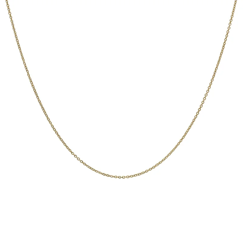 Blue Gem Necklace-18K Yellow Gold Classic Curb Link Chain Necklace