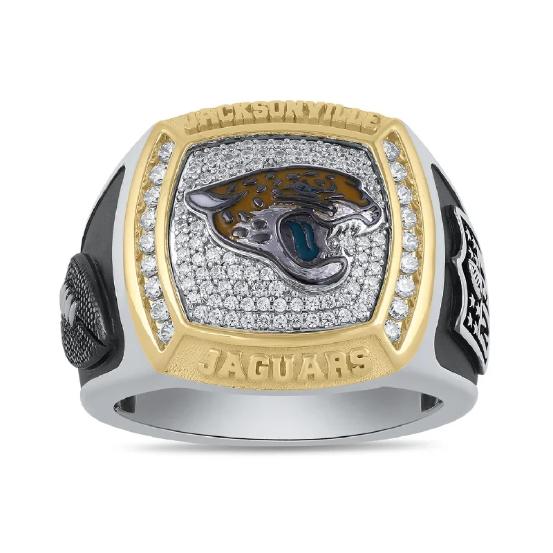 Customizable Gold Ring-True Fans Fine Jewelry Jacksonville Jaguars 1/2 CTW Diamond Ring in Sterling Silver