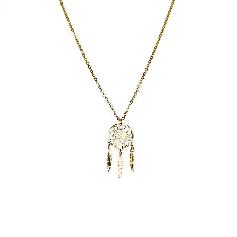 Gold Coin Necklace-Dreamcatcher Necklace