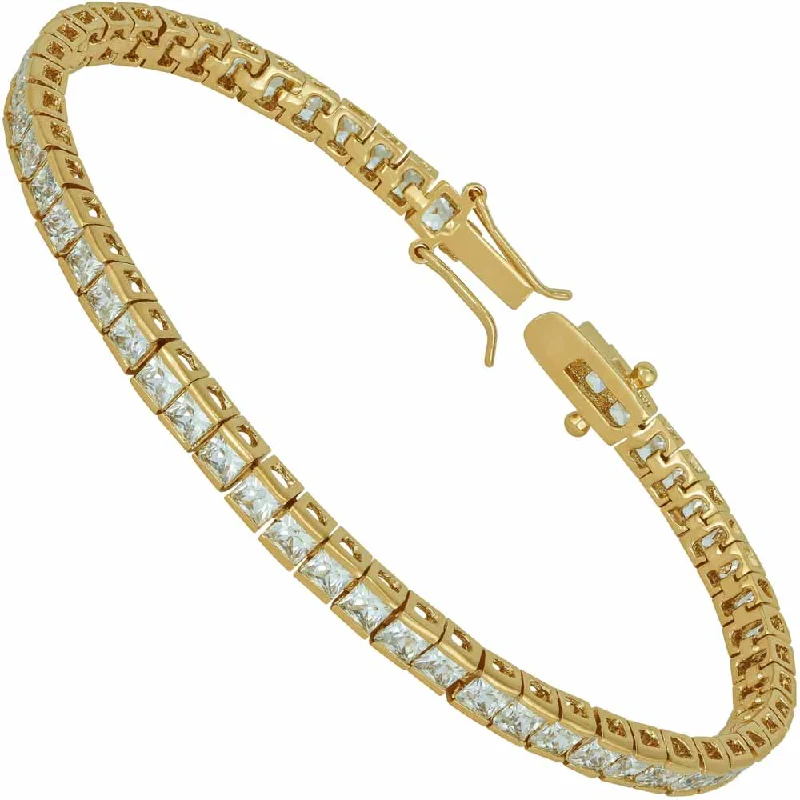 Multi-Layered Bracelet-Princess Cut Cubic Zirconia Classic Tennis Bracelet