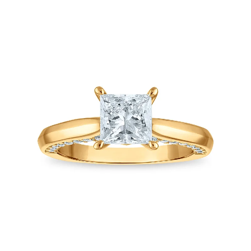 Classic Solitaire Ring-Signature EcoLove 2 CTW Lab Grown Diamond Princess Engagement Ring in 14KT Gold