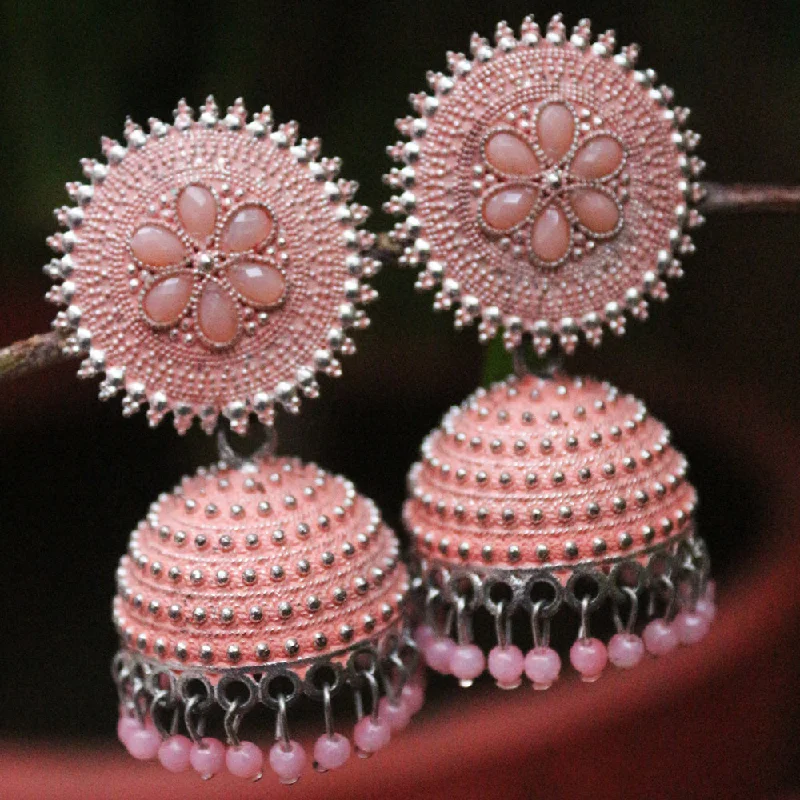 Silver Crystal Earrings-H K Fashion Jhumki Earrings