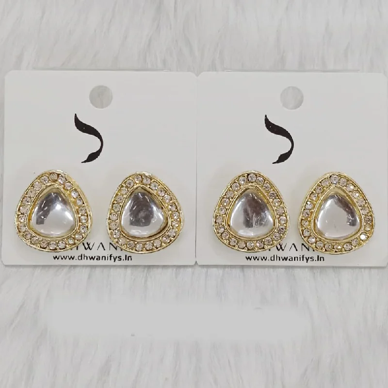 Fashion Statement Earrings-Dhwani Gold Plated Austrian Stone Studs Earrings