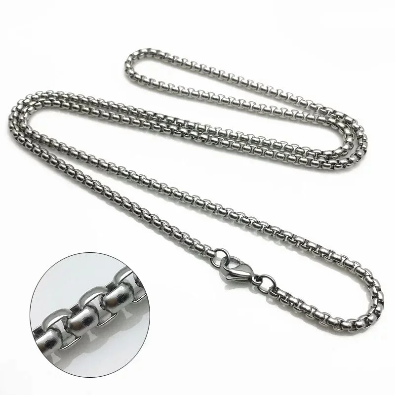 Bohemian Necklace for Women-Stainless Steel 5mm Rolo Chain Necklace