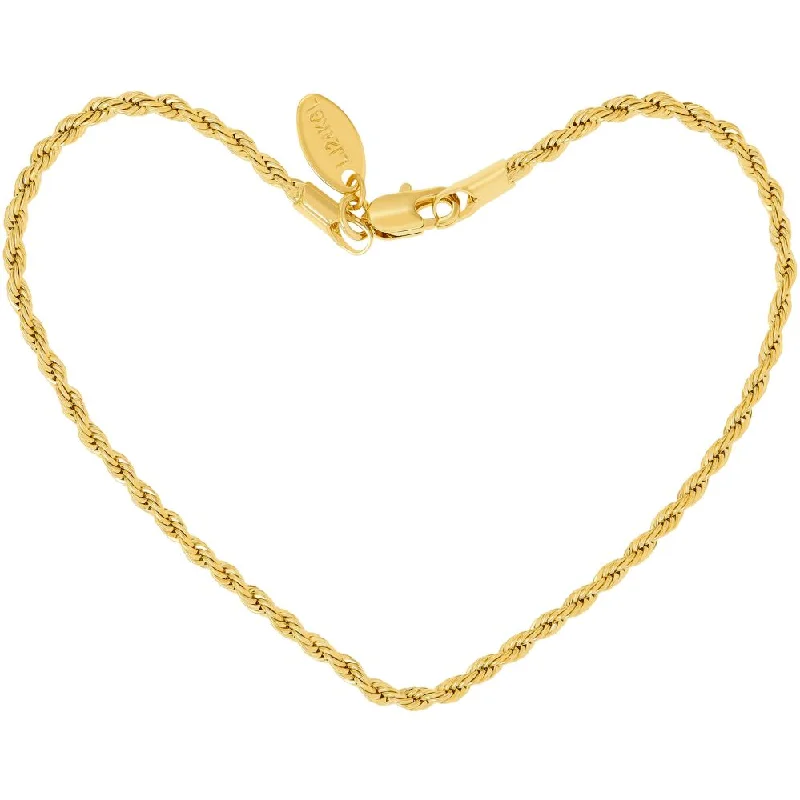 Thin Gold Bracelet for Women-2mm Rope Chain Bracelet