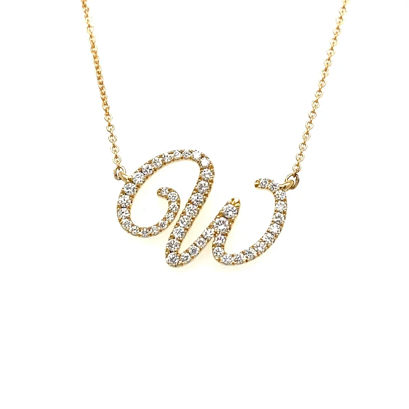 Simple Gold Chain Necklace-Lisa Nik "W" Initial Necklace