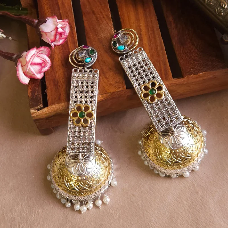 Fashionable Drop Earrings-FS Collection Gold Plated Jhumki Earrings