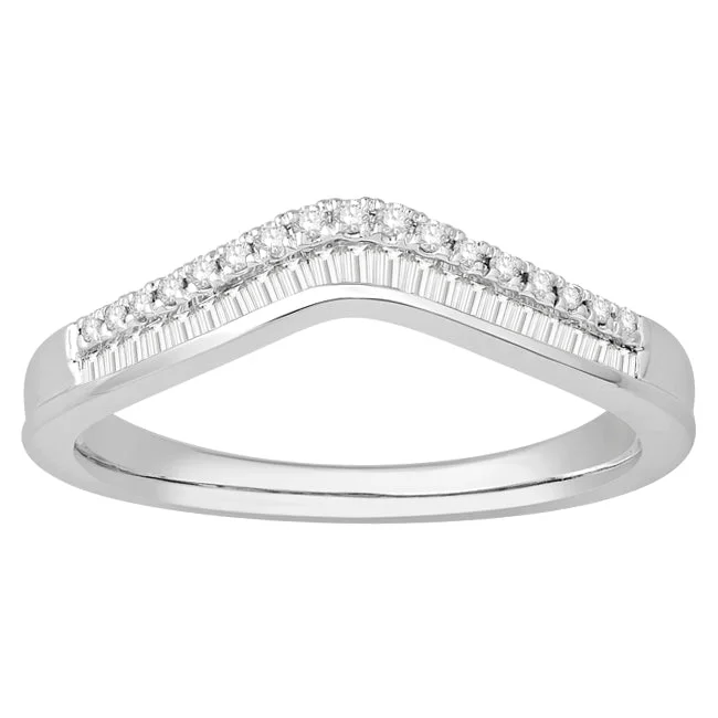 Trendy Stackable Rings-1/4 CTW Diamond Tiara Crown Ring in 10KT White Gold