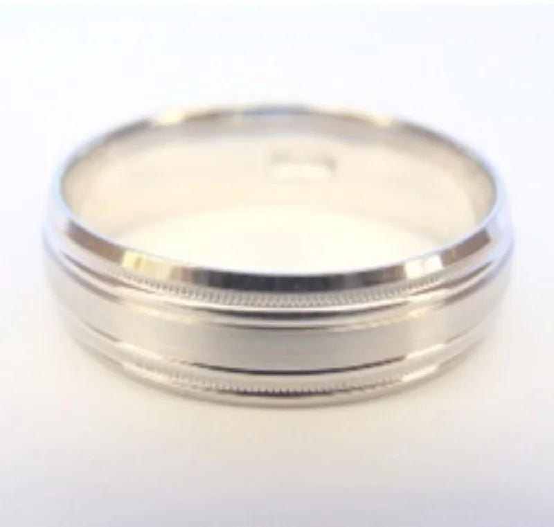 Couples Matching Rings-6MM Wedding Ring in 10KT White Gold