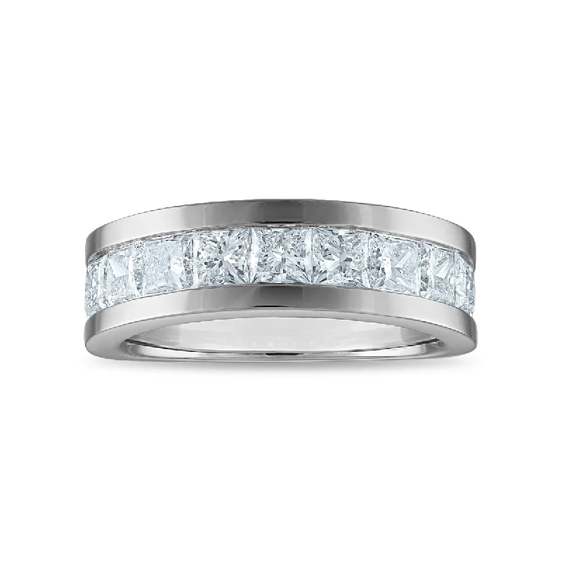 Platinum Wedding Ring-Signature EcoLove 3 CTW Lab Grown Diamond Wedding Ring in 14KT White Gold