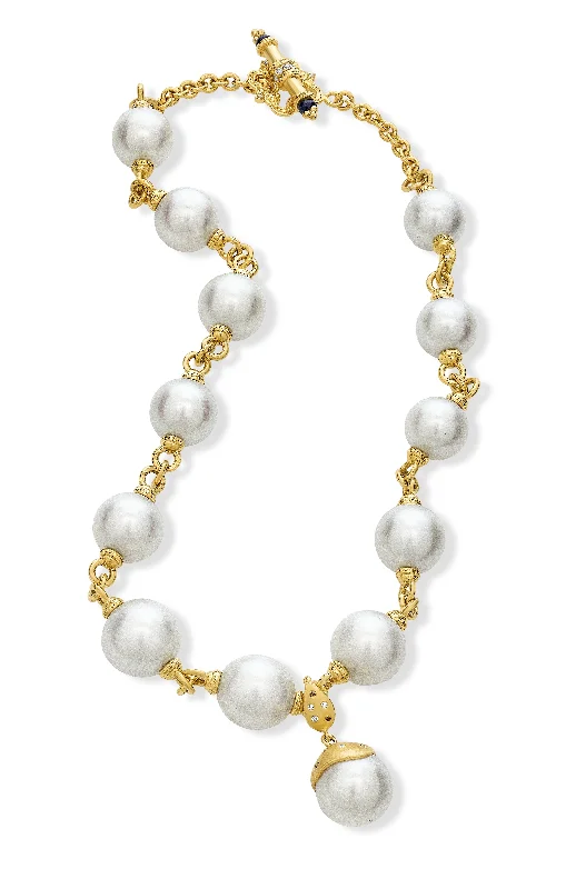 Artistic Statement Necklace-South Sea Pearl Toggle Necklace