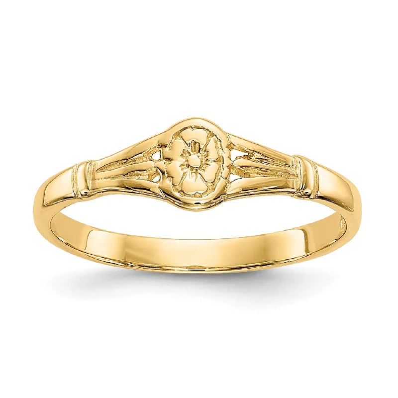 Custom Engagement Ring for Her-14KT Yellow Gold Baby Ring; Size 2.2