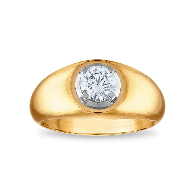 Antique Gold Ring-1 CTW Lab Grown Diamond Solitaire Ring in 10KT Yellow Gold