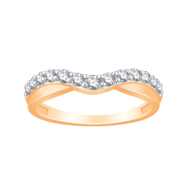 Unique Gemstone Ring-1/2 CTW Diamond Fashion Band in 14KT Rose Gold