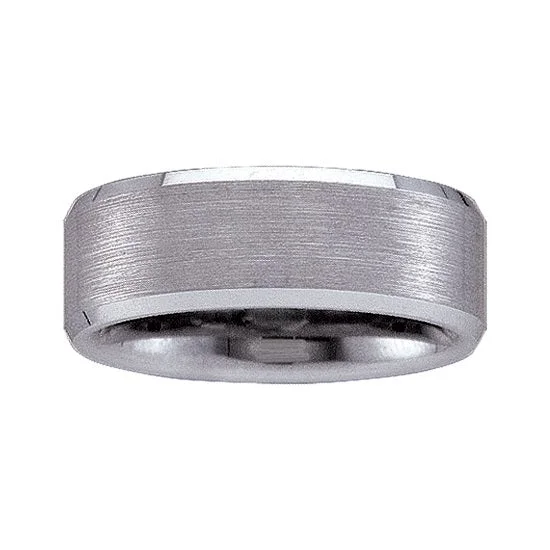 Art Deco Diamond Ring-8MM Wedding Ring in Tungsten