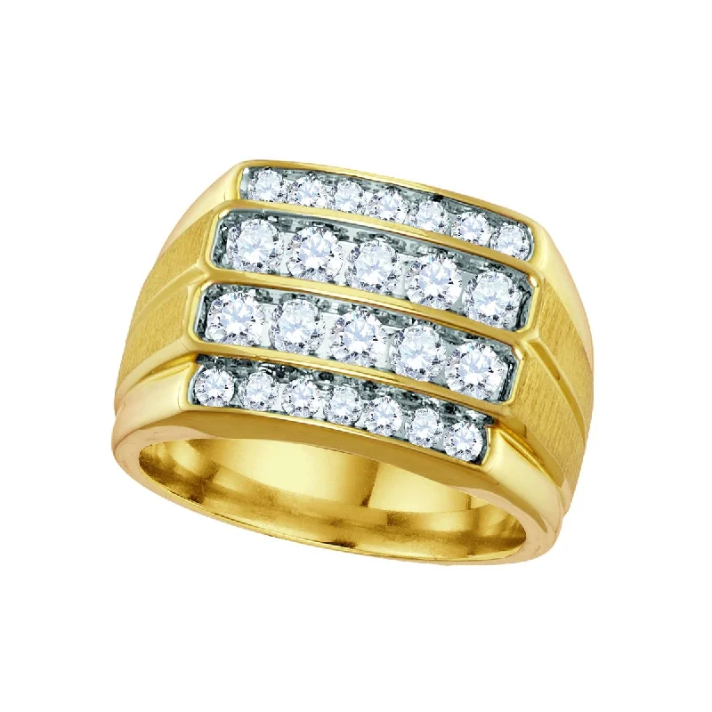 Personalized Birthstone Ring-1-1/2 CTW Diamond Ring in 10KT Yellow Gold