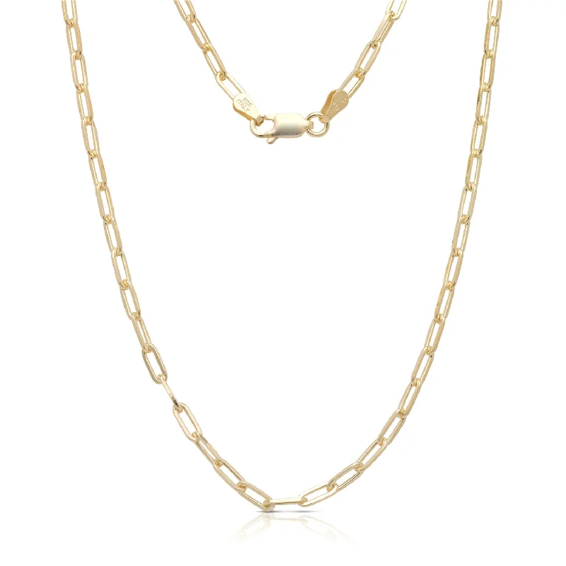 Luxury Chain Necklace for Women-Better Jewelry New! Trendy Link Chain Necklace 14K Gold Plated .925 Sterling Silver