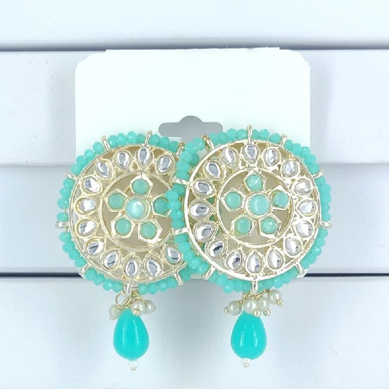 Butterfly Earrings for Women-Corbeda Fashion Gold Plated Kundan Stone Dangler Earrings