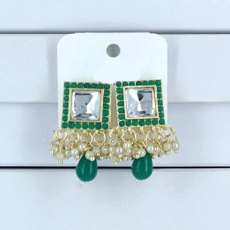 Stud Earrings for Women-Corbeda Fashion Gold Plated Crystal And Pearl Dangler Earrings