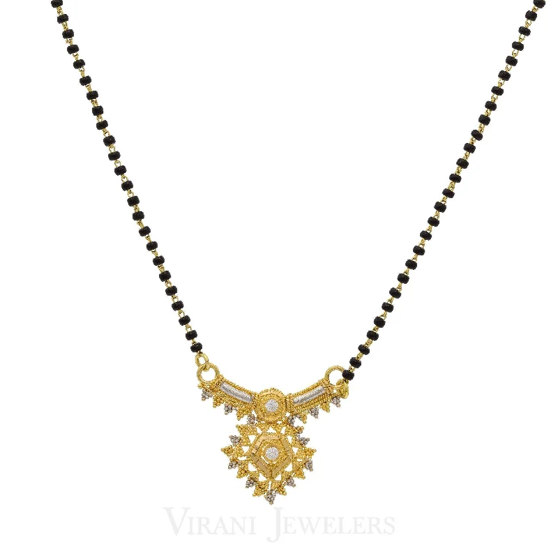 Large Pendant Gold Necklace-22K Multitone Gold Mangalsutra