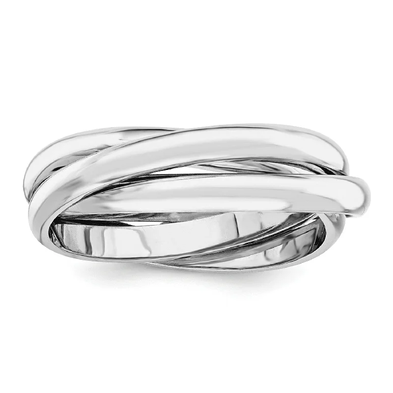 Women’s Gemstone Ring-Twist Ring in 14KT White Gold; Size 7