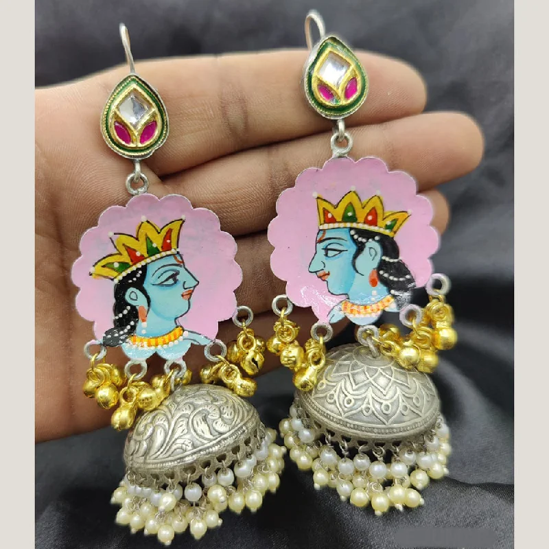 Geometric Dangle Earrings-Fancyla 2 Tone Plated Queen Style Ghungroo Jhumki Earrings