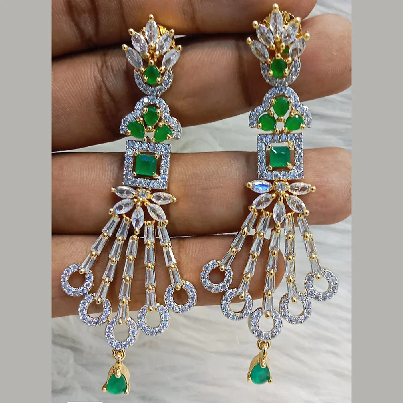 Unique Earrings for Party-Jain Jewellers Gold Plated AD Dangler Earrings