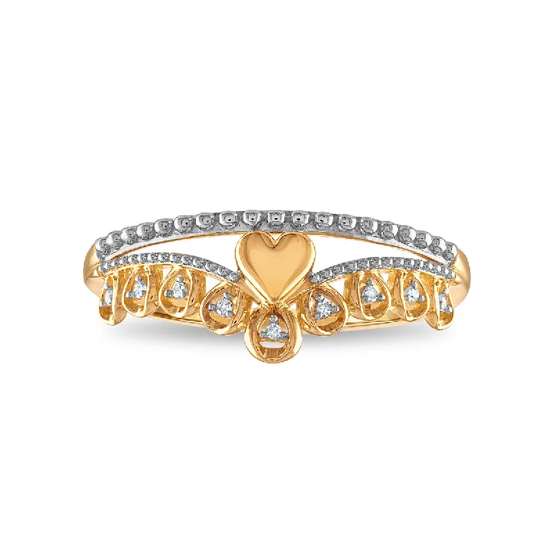 Simple Gold Wedding Ring-Diamond Accent Heart Ring in 10KT Yellow Gold