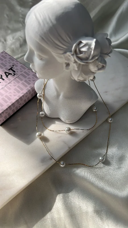 Silver Name Necklace-Olivia pearl necklace