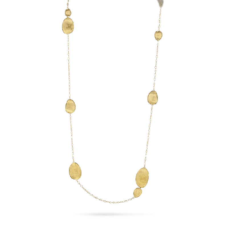 Large Pendant Gold Necklace-Marco Bicego 18K Yellow Gold Lunaria Necklace Long