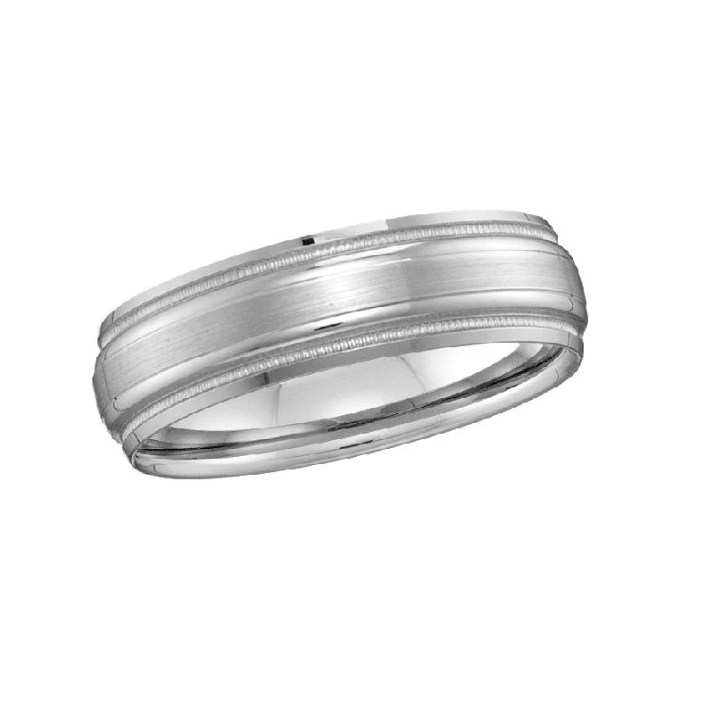 Wedding Ring Set for Women-6MM Wedding Ring in 10KT White Gold