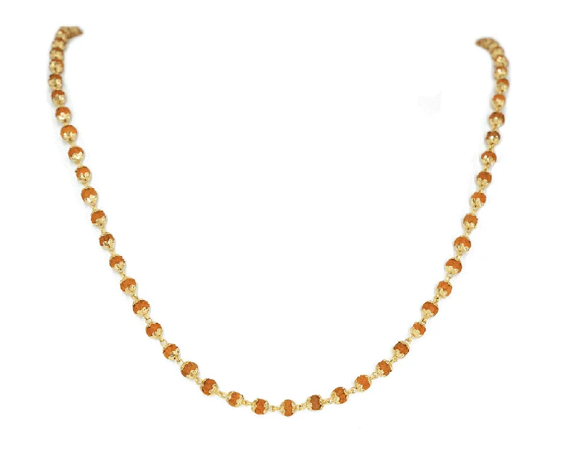 Fashion Necklace for Party-108 Rudrani Seed with 18kt gold necklace