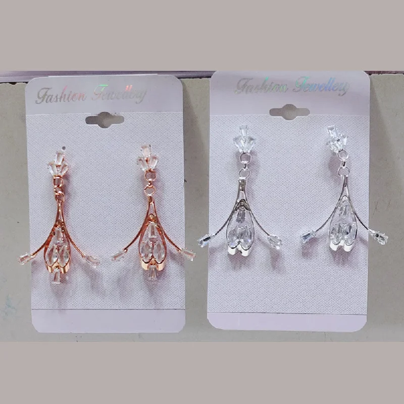 Statement Earrings for Casual Wear-Tip Top Jewellers Crystal And Austrian Stone Dangler Earrings