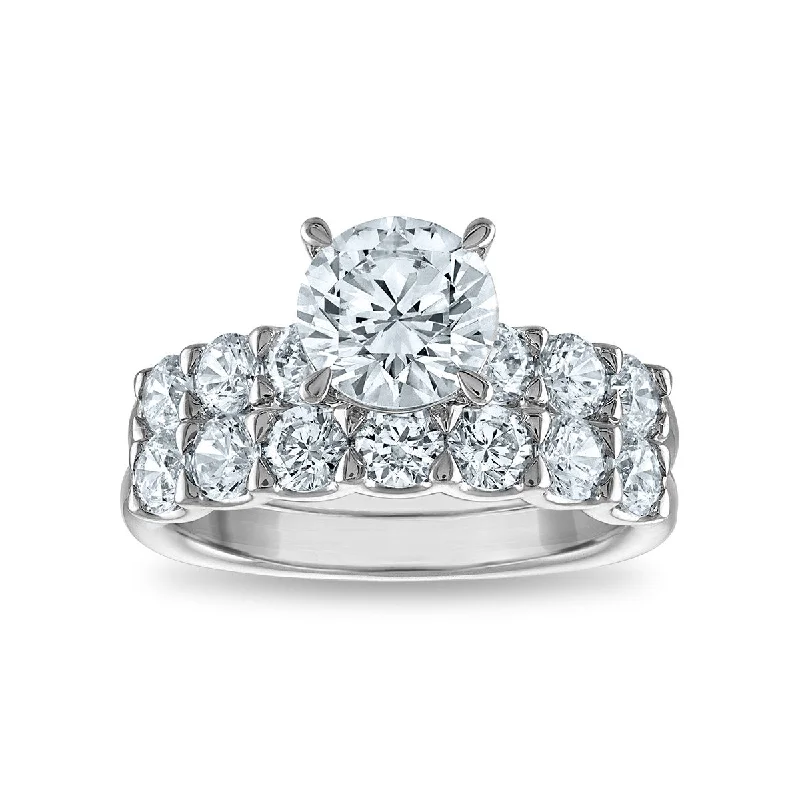 Princess Cut Engagement Ring-Signature EcoLove Diamond Dreams 3 1/2 CTW Lab Grown Diamond Bridal Set in 14KT White Gold