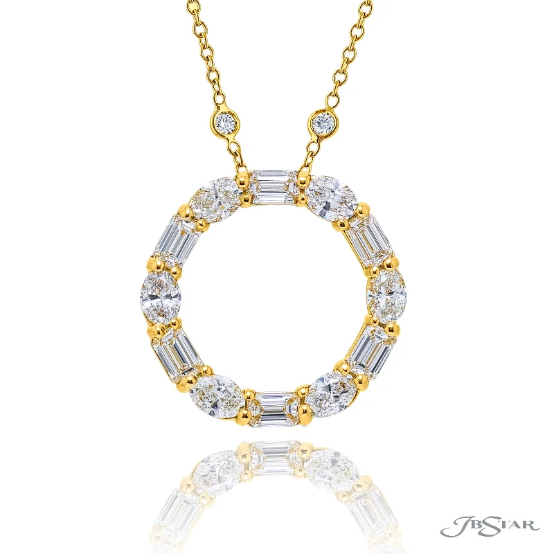 Pearls and Diamonds Necklace-Lady's Yellow 18 Karat Necklace With Various Shapes Diamonds