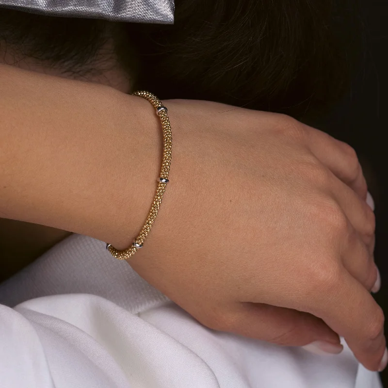 Couples Matching Bracelets-Final Price-Silver 925 Gold Plated Skinny Italian Bracelet - ITB00036GP