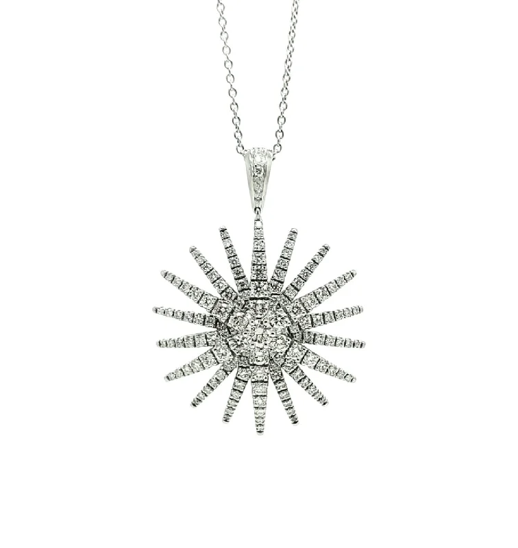 Charm Necklace for Women-Starburst Diamond Pendant AD NO 2249