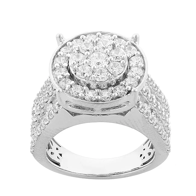 Dainty Engagement Ring-Red Hot Deal  3 CTW Diamond Engagement Ring in 10KT White Gold