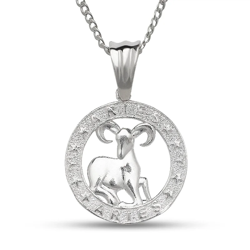 Women’s Fashion Necklace-Better Jewelry .925 Sterling Silver Zodiac Sign Necklace