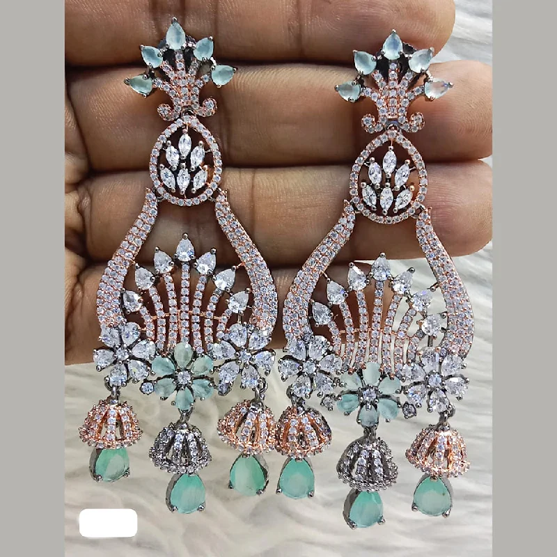 Trendy Drop Earrings-Jain Jewellers 2 Tone Plated AD Dangler Earrings