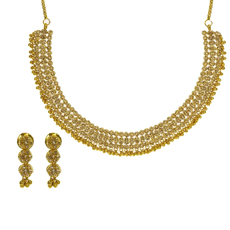 Long Beaded Necklace-22K Yellow Gold Uncut Diamond Collar Necklace W/ 9.33ct Uncut Diamonds