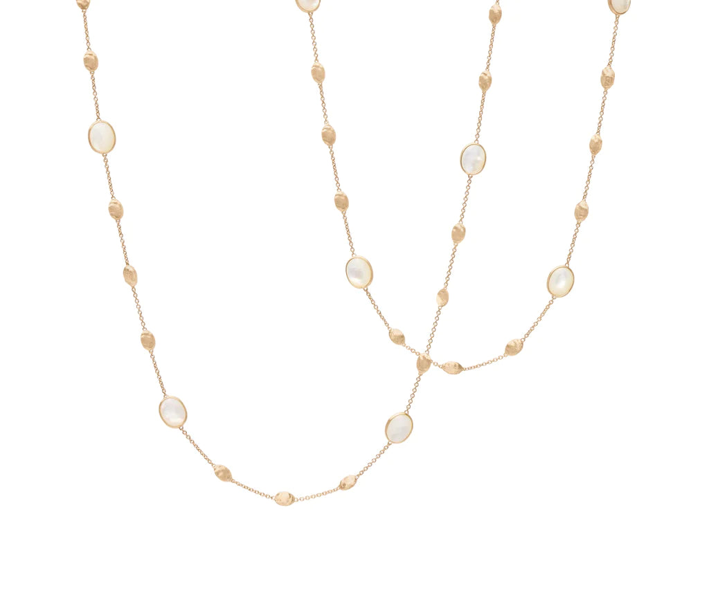 Natural Stone Necklace-Marco Bicego Siviglia Collection Yellow Gold and Mother of Pearl Necklace