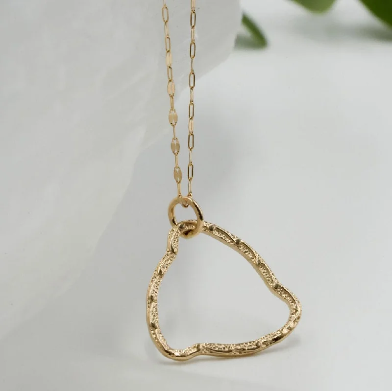 Sterling Silver Necklace-14K Golden Kauai Pendant