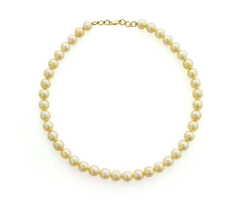 Modern Chain Necklace-22K Yellow Gold Pearl Necklace