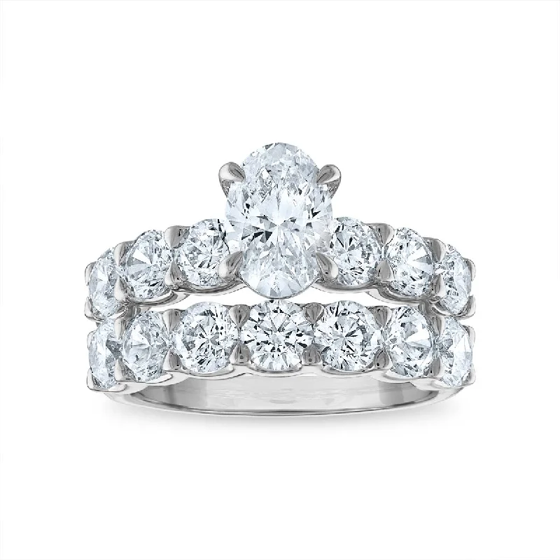 Antique Diamond Ring-Signature EcoLove Diamond Dreams 4 3/4 CTW Diamond Classic Bridal Set in 14KT White Gold