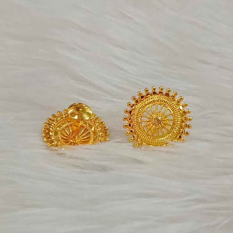 Luxury Gold Drop Earrings-Pooja Bangles Gold Plated Stud Earrings