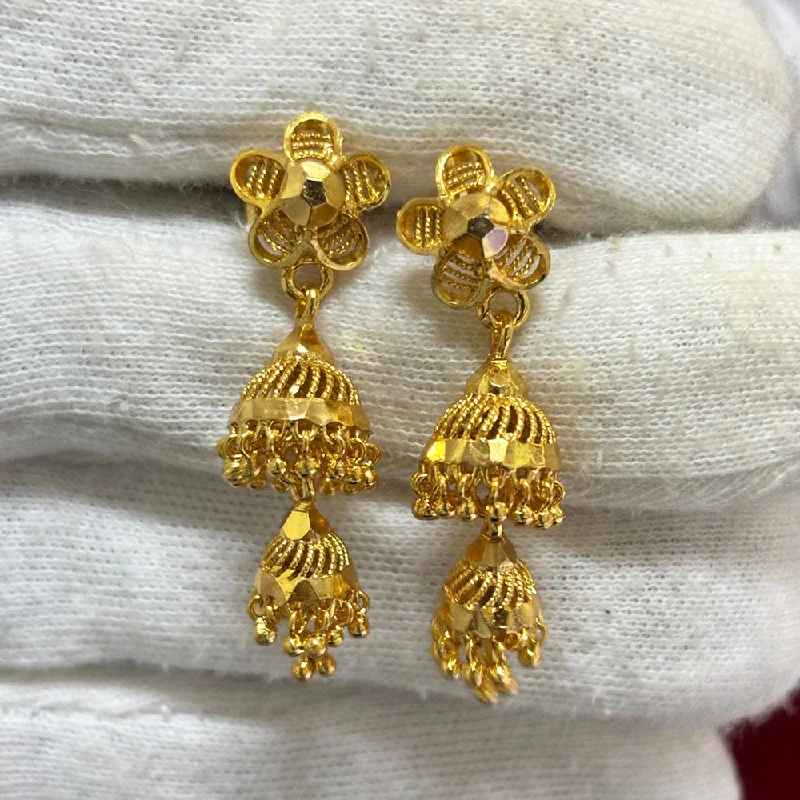 Vintage Gold Earrings-Pari Art Jewellery Forming Gold Jhumki Earrings